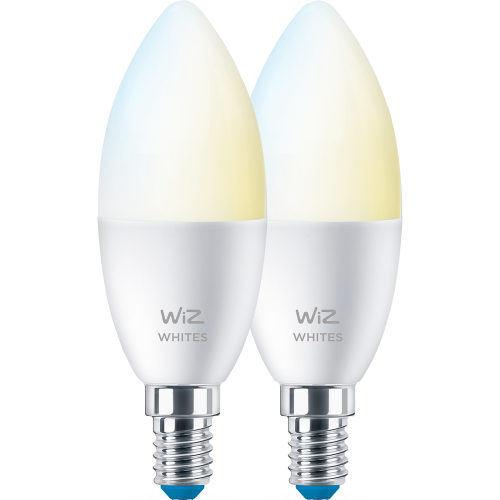 WIZ Kaarslamp Warm- tot Koelwit Licht E14 2-pack