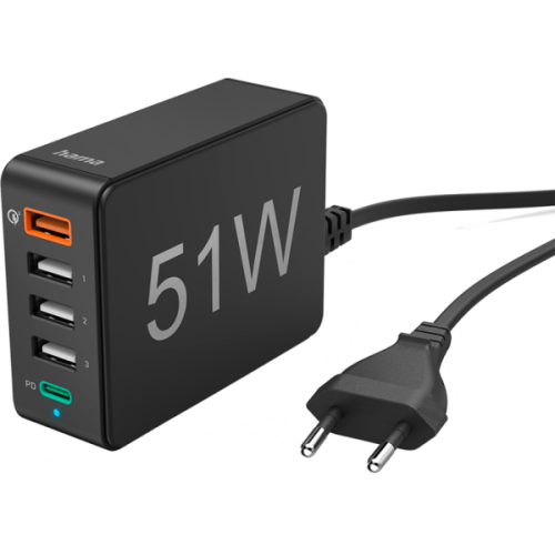 HAMA 201630 Laadstation 5x USB 51W Zwart