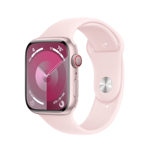 APPLE Watch Series 9 Cellular 45 mm Roze Aluminium Case/Lichtroze Sport Band - M/L