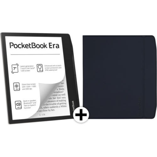 POCKETBOOK Era Zilver - 7 inch - 16 GB (ongeveer 12.000 e-books) + Era Charge Cover