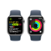 APPLE Watch Series 9 Cellular 45 mm Zilver Roestvrijstalen Case/Stormblauw Sport Band - M/L