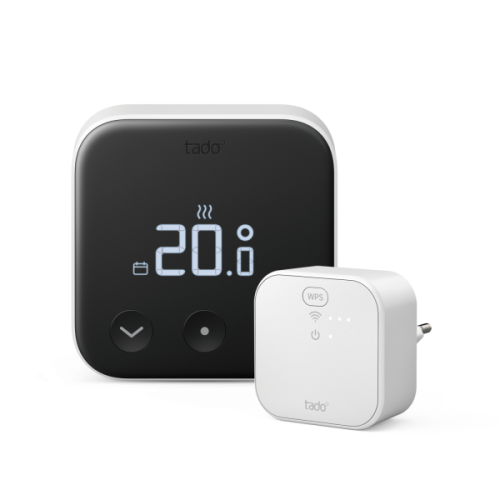 TADO Slimme Thermostaat X (Bedraad) en Bridge X - Starterkit Slimme thermostaat Zwart