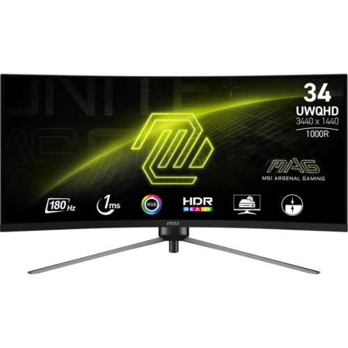 MSI MAG 345CQR - 34 inch - 3440 x 1440 (Ultrawide Quad HD) - 1 ms - 180 Hz