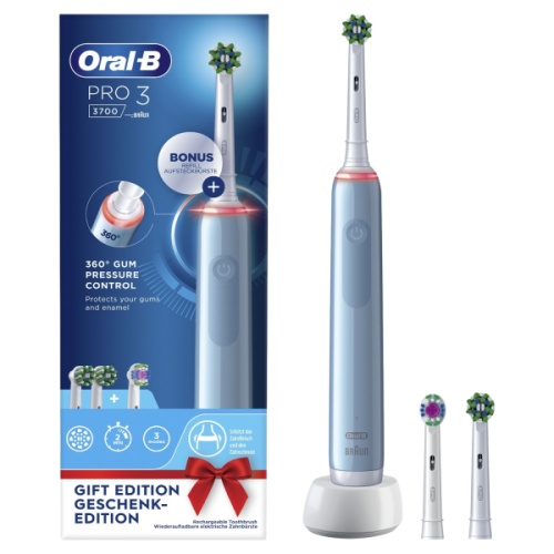 ORAL-B Pro 3700 Blue + 2 Refills