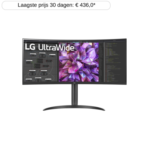 LG 34WQ75C-B - 34 inch - 3440 x 1440 (UW Quad HD) - IPS-paneel - in hoogte verstelbaar