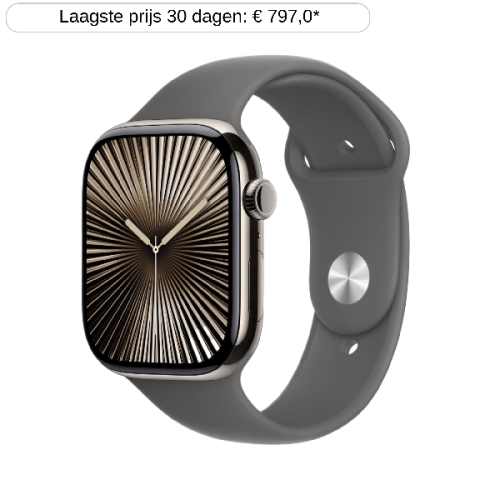 APPLE Watch Series 10 GPS + Cellular 46mm Stone Grey Sport Band S/M Smartwatch Natural