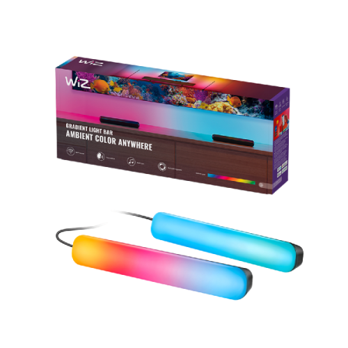 WIZ Gradient Light Bars - WiZ Entertainment - RGBIC: Meerdere kleuren tegelijk - Eenvoudige installatie - 30 cm Slimme binnenarmatuur Zwart