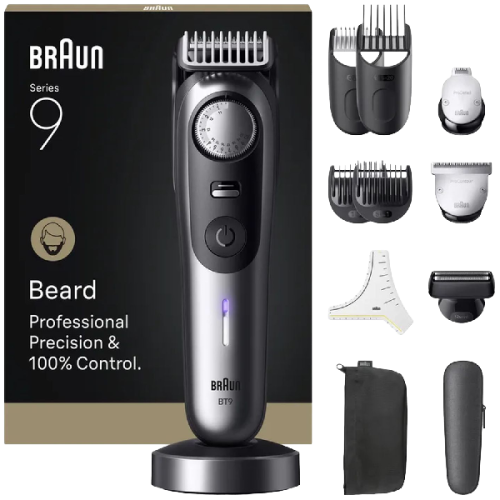 BRAUN Baardtrimmer BT9560 Baardtrimmer Metallic grijs