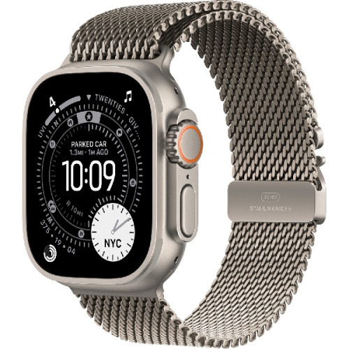 APPLE Watch Ultra 3 GPS + Cellular - 49mm Natural Titanium Case - Natural Titanium Milanese Loop - Small Smartwatch Natural