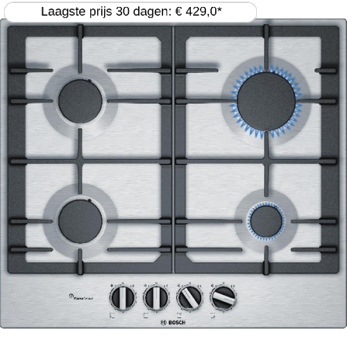 BOSCH PCP6A5B90N  Kookplaat - Inbouw - Gas - breedte 58.2 cm
