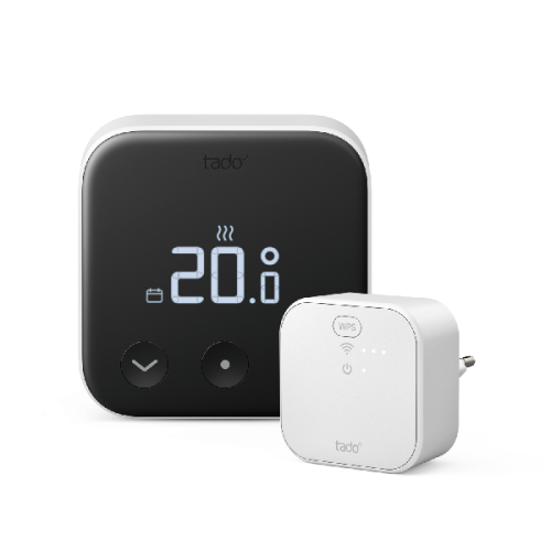 TADO Slimme Thermostaat X (Bedraad) en Bridge X - Starterkit Slimme thermostaat Zwart