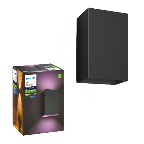 PHILIPS HUE Resonate muurlamp - wit en gekleurd licht - zwart