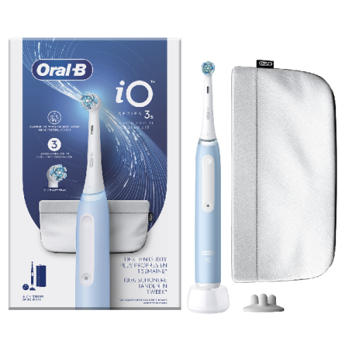 ORAL-B elektrische tandenborstel iO3 blauw + pouch special edition Elektrische tandenborstel Blauw en wit