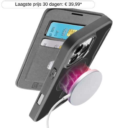 CELLULARLINE Daily Mag Telefoonhoesje voor Apple iPhone 16 Pro Max Zwart