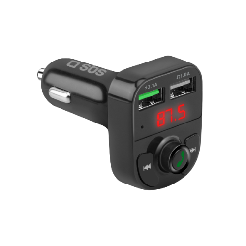 SBS MOBILE Car Charger & FM Bluetooth Receiver 2xUSB-A 15W Autolader
