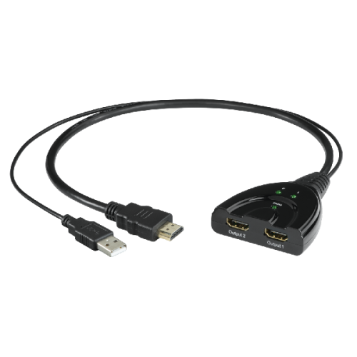 ISY IHD-9031 HDMI splitter, 2xHDMI/USB-A, 4K Video Cable  