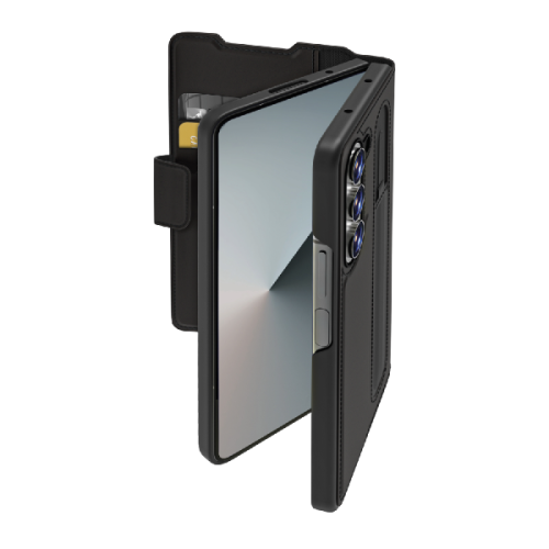 SBS MOBILE Wallet Stand Case Telefoonhoesje voor SAMSUNG Galaxy Z Fold 7 Zwart