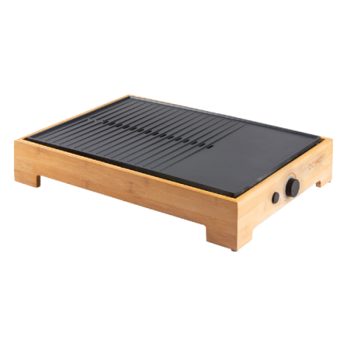 DOMO Plancha Grill Bamboo Style Grillplaat Bruin