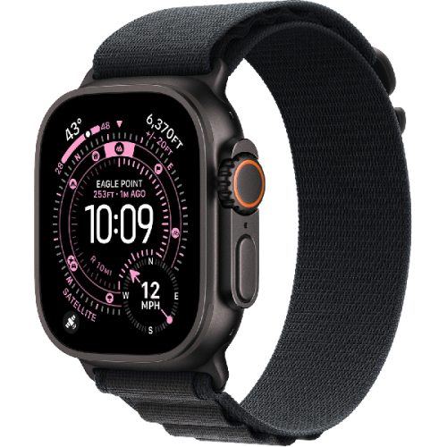 APPLE Watch Ultra 3 GPS + Cellular - 49mm Black Titanium Case - Black Alpine Loop - Small Smartwatch Black