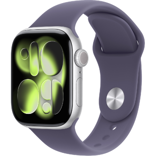 APPLE Watch Series 11 GPS + Cellular - 42mm Aluminium Case - Purple Fog Sport Band S/M Smartwatch Silver