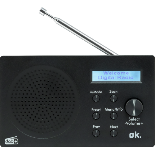 OK. ORD 101BT-B-1 DAB+ DAB-radio Zwart
