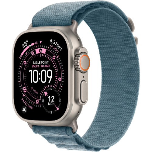 APPLE Watch Ultra 3 GPS + Cellular - 49mm Natural Titanium Case - Light Blue Alpine Loop - Large Smartwatch Natural