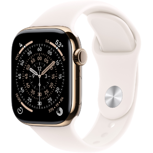 APPLE Watch Series 11 GPS + Cellular - 42mm Titanium Case - Light Blush Sport Band M/L Smartwatch Gold