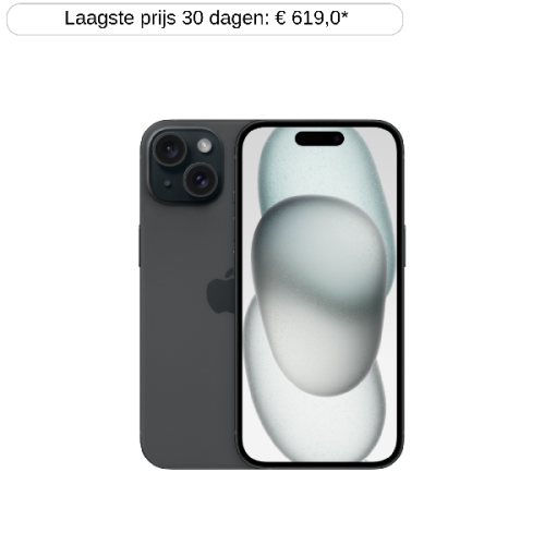 APPLE iPhone 15 5G - 128 GB Zwart