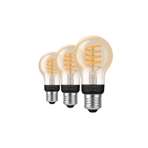 PHILIPS HUE Filament standaardlamp A60 Warm tot koelwit licht 3-pack E27 Slimme ledlamp Bruin