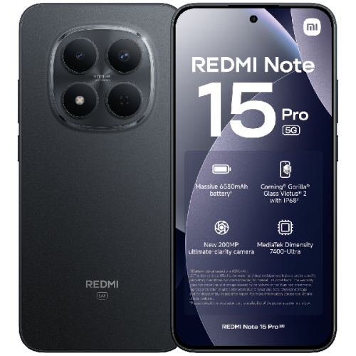 XIAOMI Redmi Note 15 Pro 5G 8GB/256GB BLK - 256 GB Zwart
