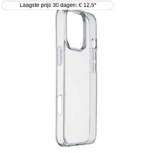 CELLULARLINE Clear Duo Telefoonhoesje voor Apple iPhone 16 Pro Transparant