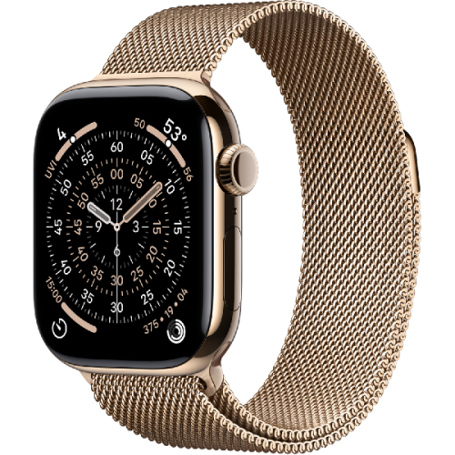 APPLE Watch Series 11 GPS + Cellular - 42mm Titanium Case - Milanese Loop Smartwatch Gold