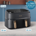 PHILIPS 3000 Series Dual Basket Airfryer NA352/00 Zwart