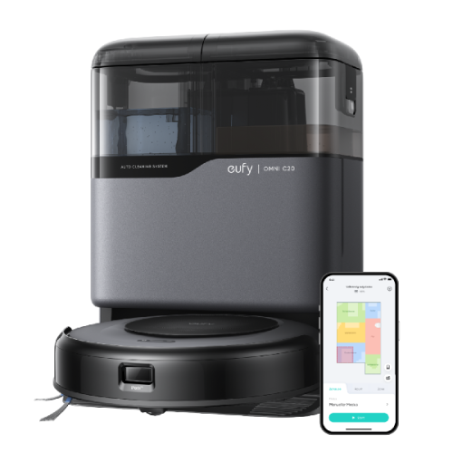 EUFY Robot Vacuum Omni C20 Robotstofzuiger met dweilfunctie Zwart