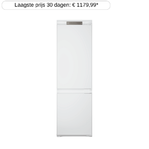 WHIRLPOOL WHC18 T323 - Inbouw Koel-vriescombinatie - NoFrost - Nishoogte 179 cm