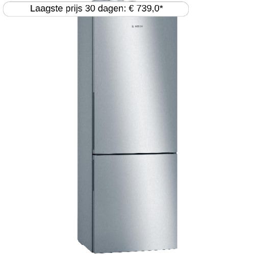 BOSCH  KGE49AICA -  Koel-vriescombinatie - breedte 70 cm - hoogte 201 cm - inhoud 419 l