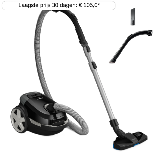 PHILIPS 3000 Series XD3112/09 Stofzuiger met zak Zwart