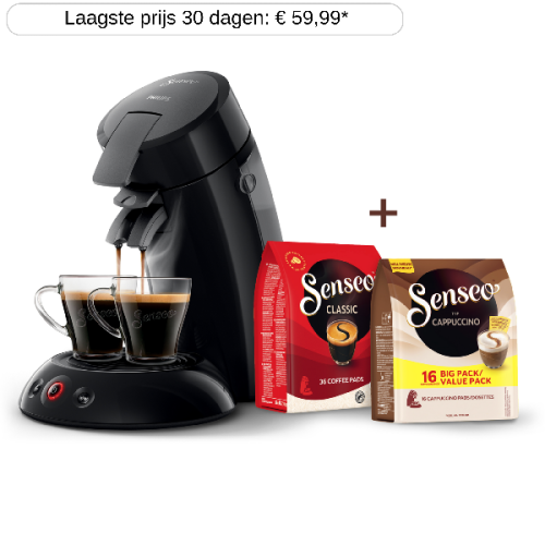 PHILIPS  SENSEO HD6553/67 Viva Café inclusief 2 pakken koffiepads - Koffiepadmachine - Met Pad- of capsulesysteem - Inhoud watertank: 0,7 l - Zwart