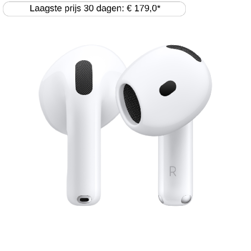 APPLE Draadloze oordopjes AirPods 4 Actieve ruisonderdrukking + Oplaadcase Wit