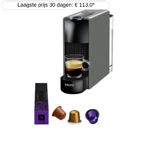 KRUPS  Nespresso XN110B Essenza Mini - Capsulemachine - Met Pad- of capsulesysteem - Grijs