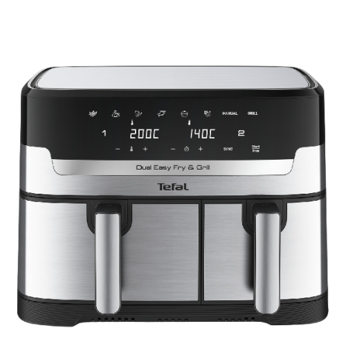 TEFAL EY905D Easy Fry & Grill Dual XXL 8,3L Airfryer RVS