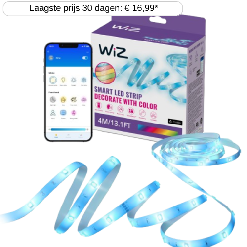 WIZ RGB 4 m Muzieksynchronisatie Ledstrip Wit