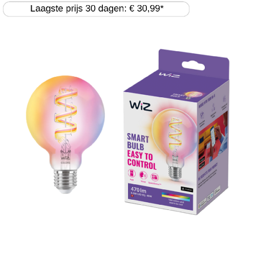 WIZ Globe Filament E27 - Gekleurd en wit licht - Slimme ledlamp Transparant