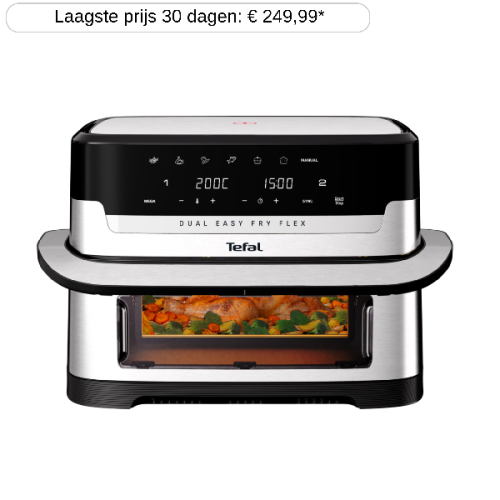 TEFAL EY922D Dual Easy Fry Flex XXL 9L Airfryer RVS