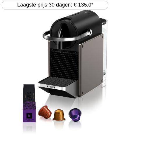 KRUPS  Nespresso XN306T Pixie - Capsulemachine - Met Pad- of capsulesysteem - Titan
