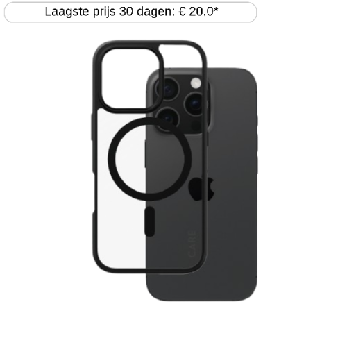 CARE Flagship Case Urban Combat met zwart frame en MagSafe Telefoonhoesje voor Apple iPhone 2024 6.1'' Pro Transparant