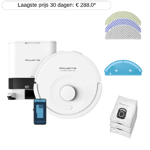 ROWENTA RR8797 X-Plorer Serie 90+ incl. leegstation Robotstofzuiger met dweilfunctie Wit