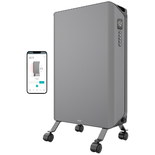 DUUX Edge Smart Olie Radiator 2000W Gray Oliegevulde kachel Wit