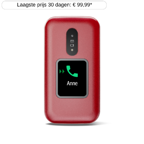 DORO 2880 - 4G Eenvoudige Klaptelefoon - Rood-Wit - 17 MB Rood