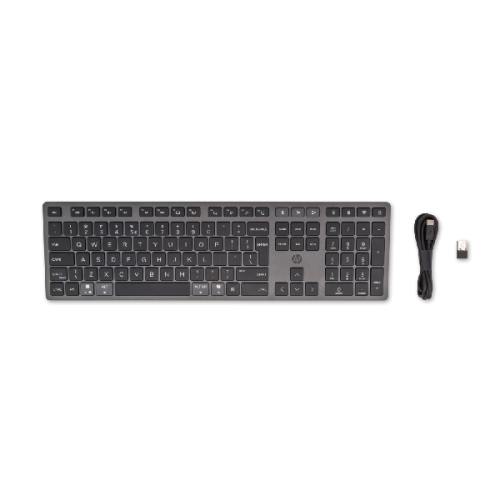 HP 720 Dual-Mode Rechargeable Via kabel en draadloos Toetsenbord Zwart